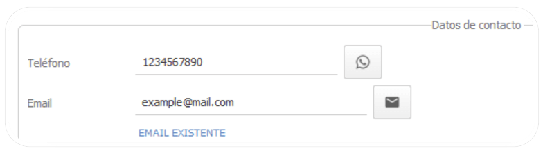 Boton Whatsapp y Email