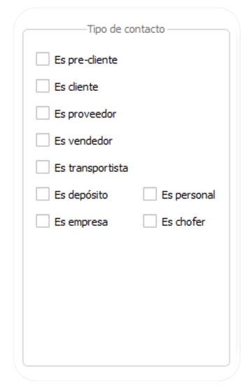 Mas datos - Tipo de contacto